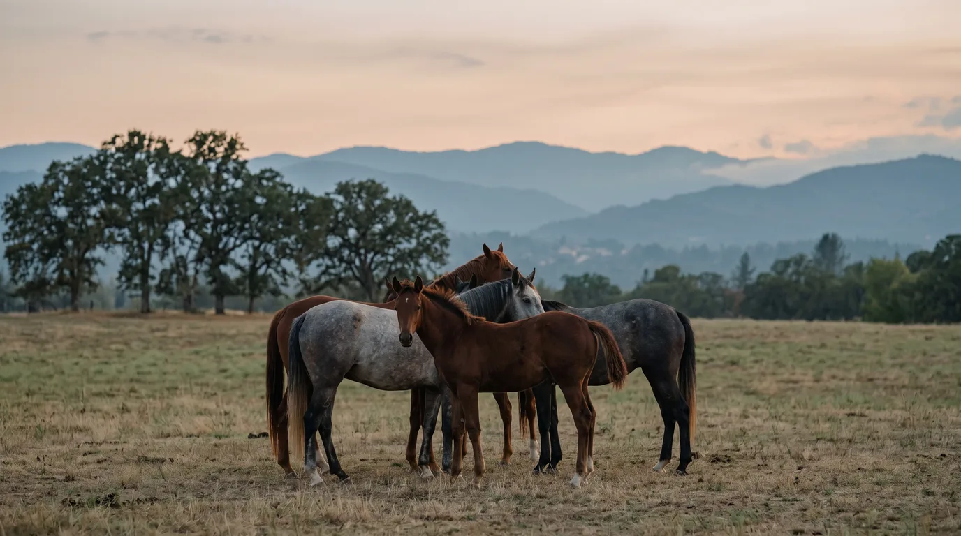 Chevaux en liberté, Les Écuries du Domaine de Chaboud, Loire